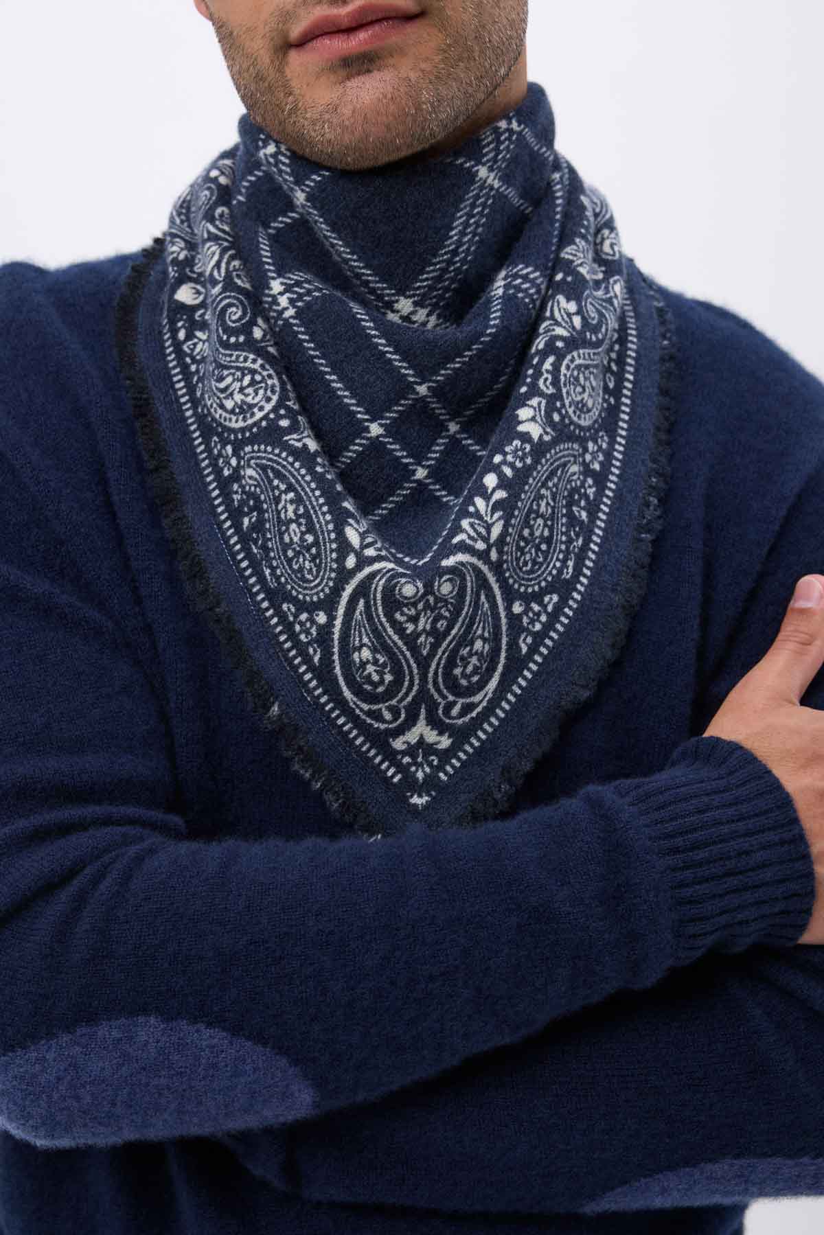 Bandana Tartan bleu marine