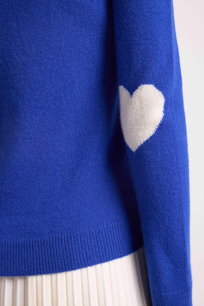 Zaime bleu coeurs blanc