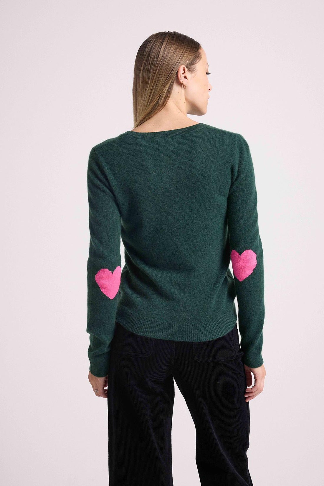 Zaime vert coeurs rose