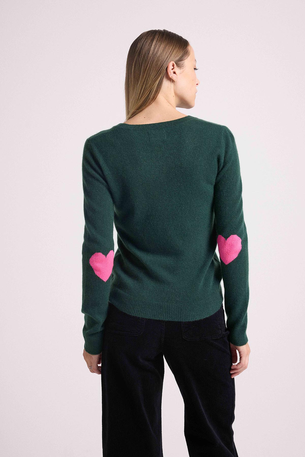 Zaime vert coeurs rose
