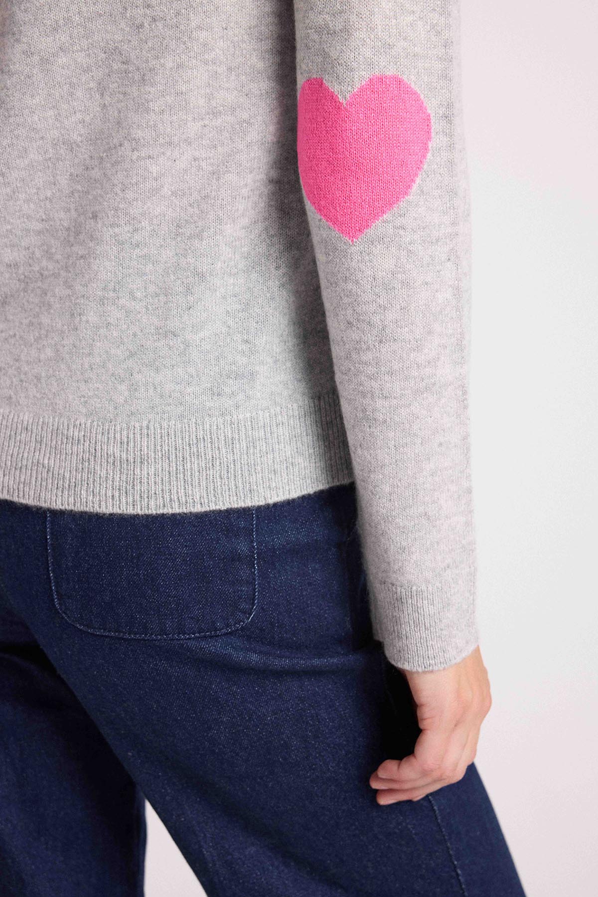 Zaime gris coeurs rose