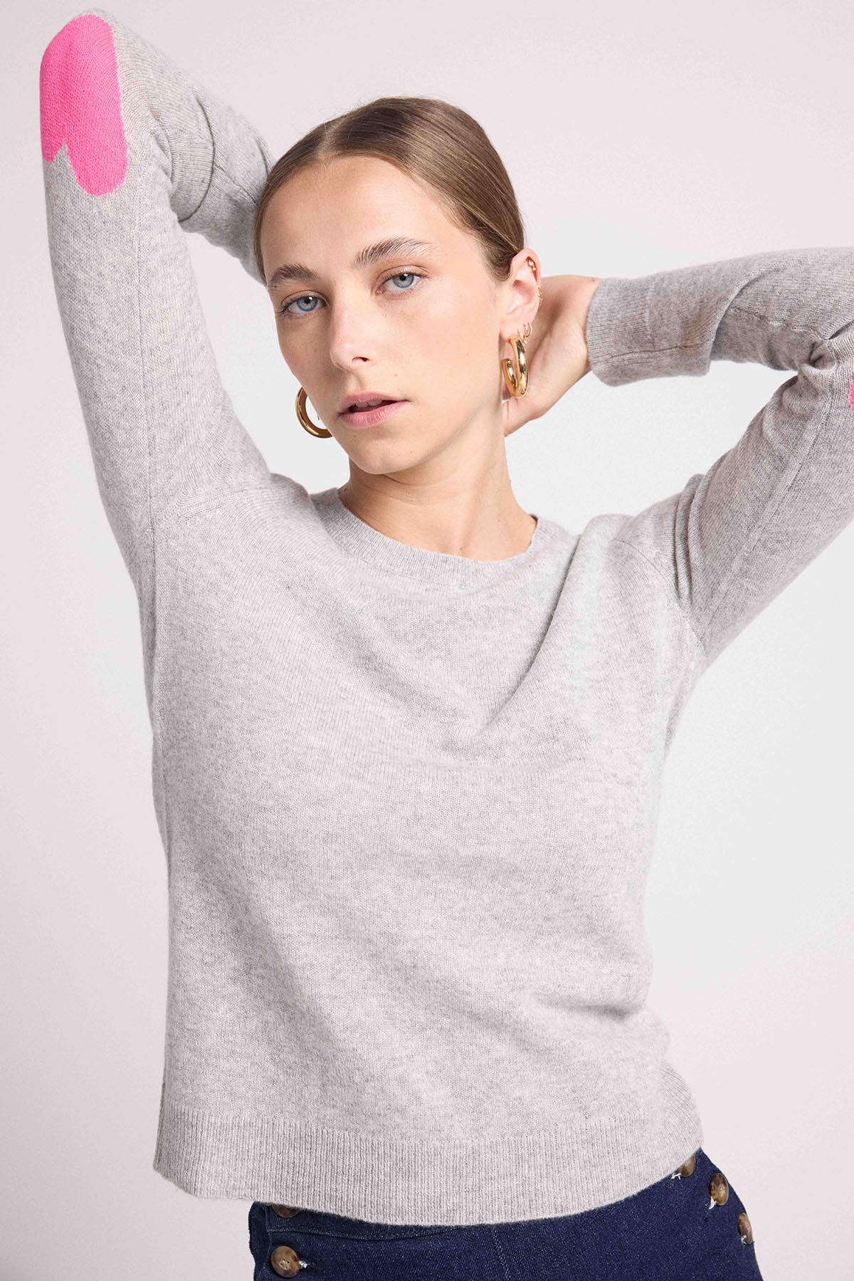 Zaime gris coeurs rose