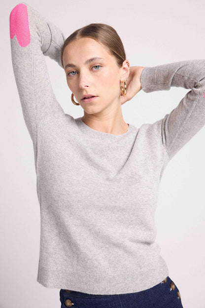 Zaime gris coeurs rose