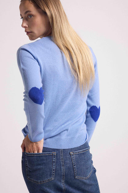 Zaime bleu ciel coeurs bleu