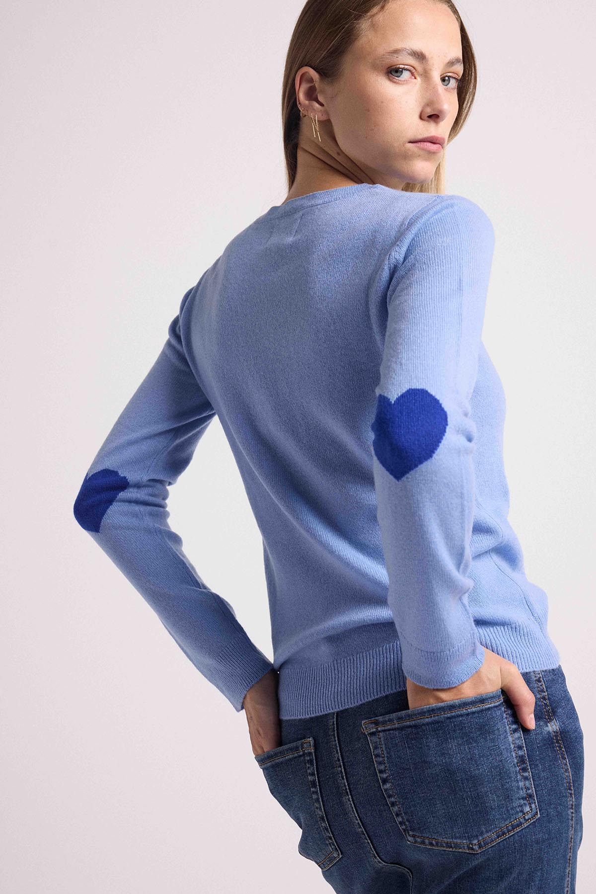 Zaime bleu ciel coeurs bleu