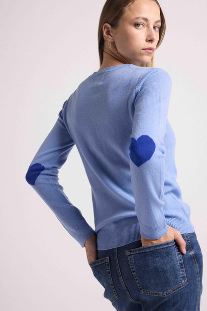 Zaime bleu ciel coeurs bleu