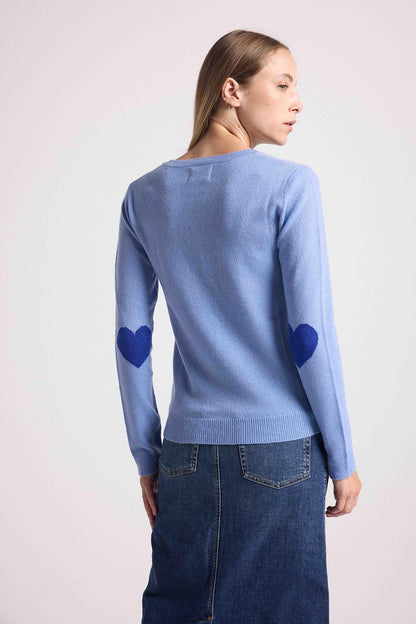Zaime bleu ciel coeurs bleu