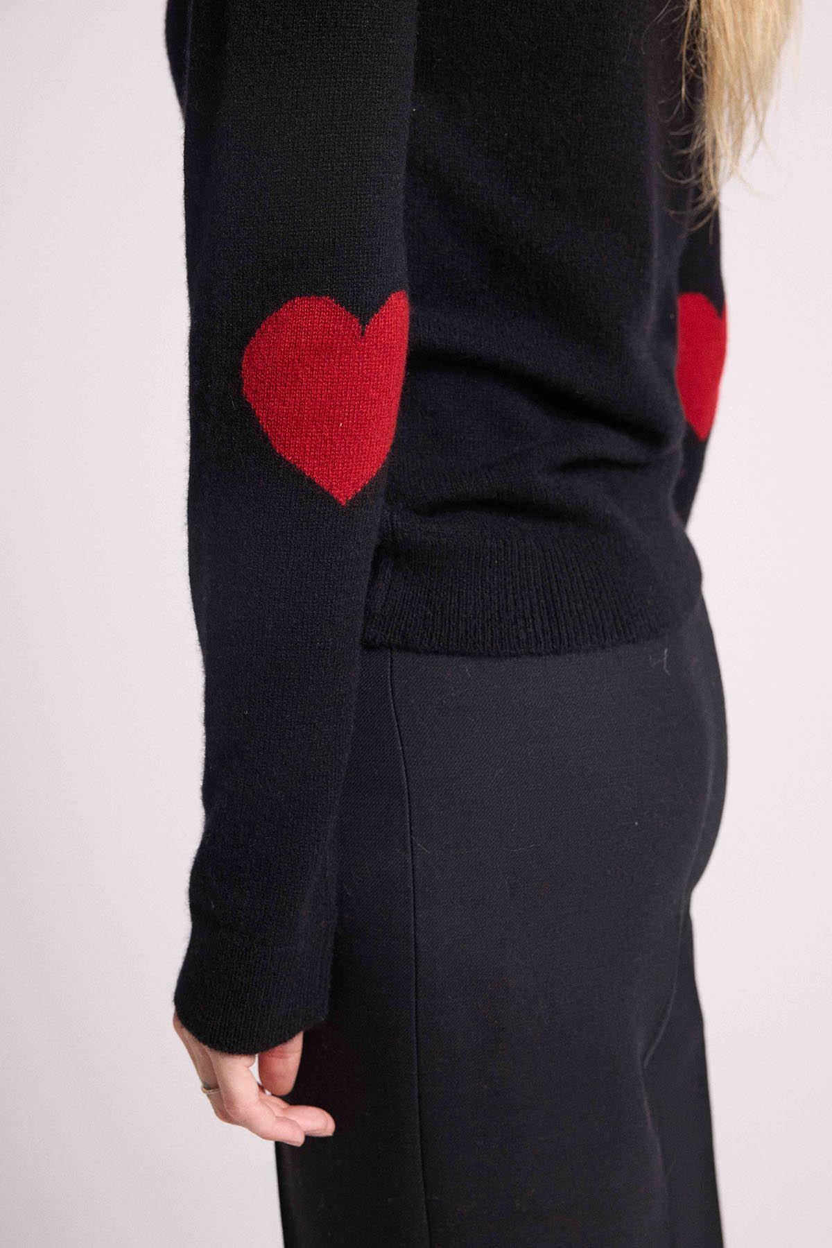Zaime noir coeurs rouge