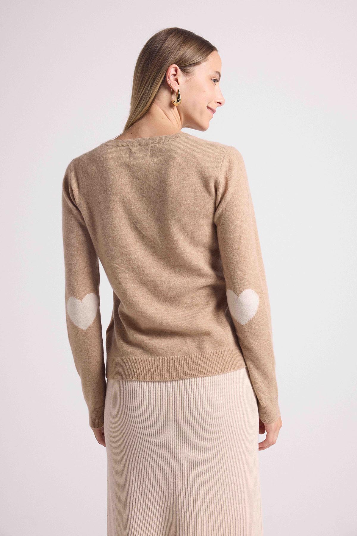 Zaime beige coeurs blanc