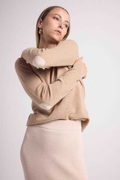 Zaime beige coeurs blanc