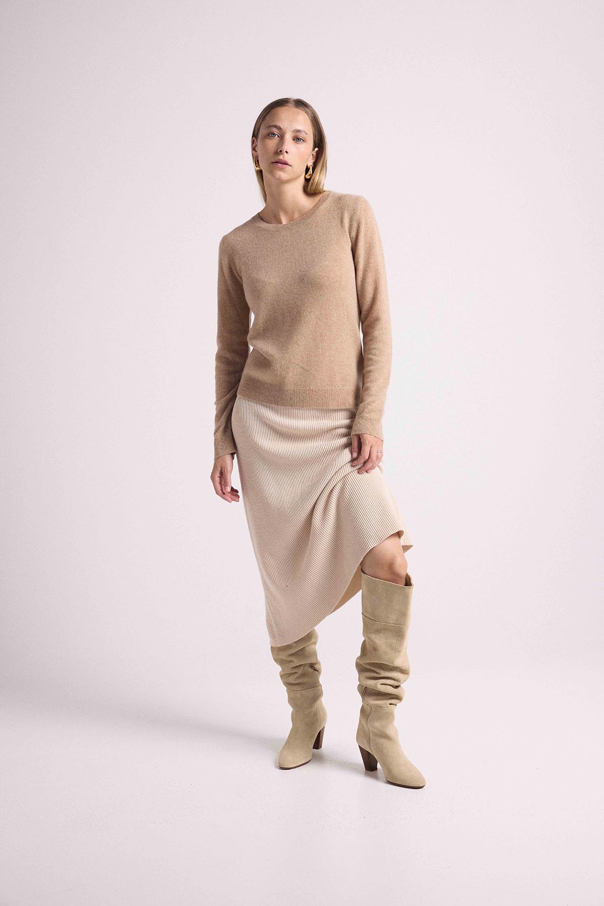 Zaime beige coeurs blanc