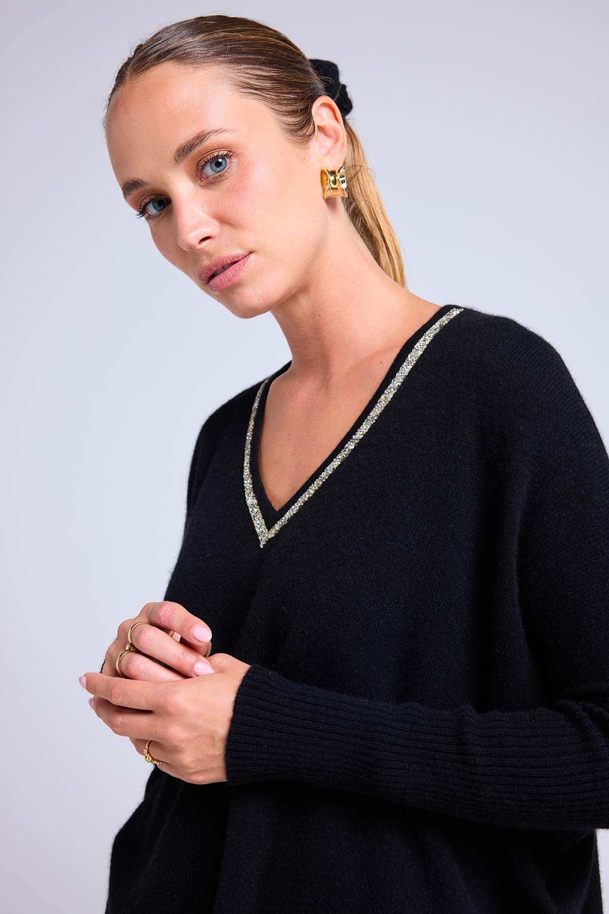 Zancha noir strass
