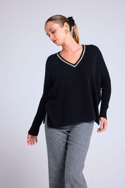 Zancha noir strass