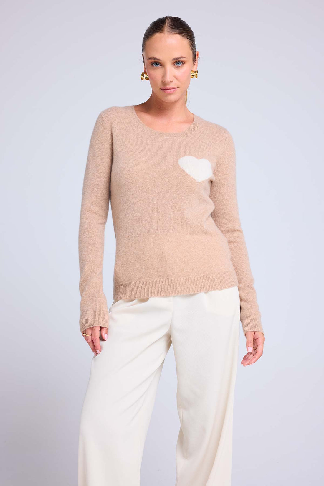 Zaphira beige coeur blanc