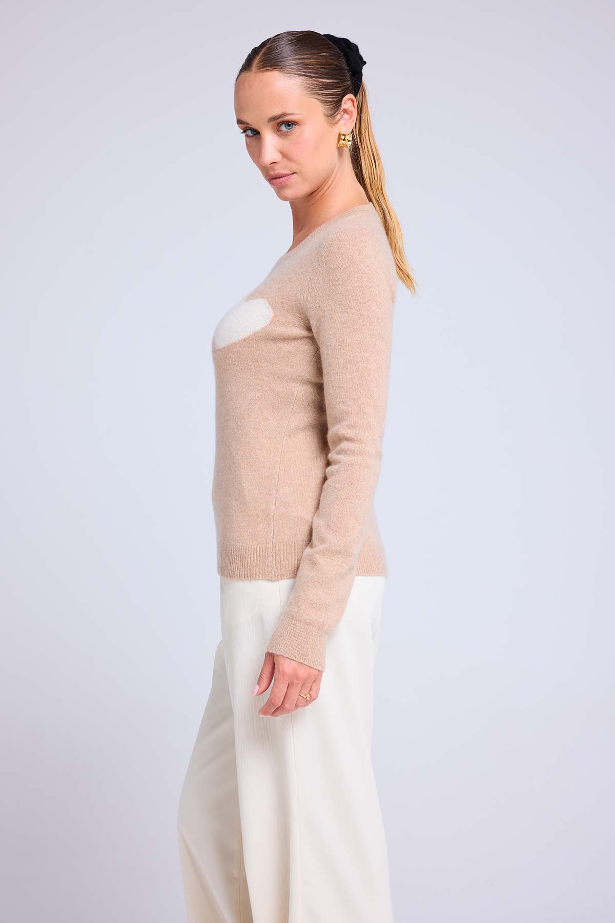 Zaphira beige coeur blanc