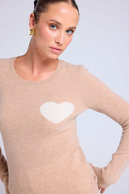 Zaphira beige coeur blanc