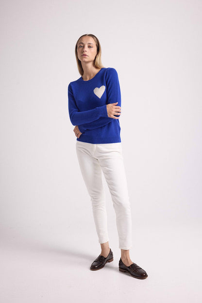 Zaphira bleu coeur blanc