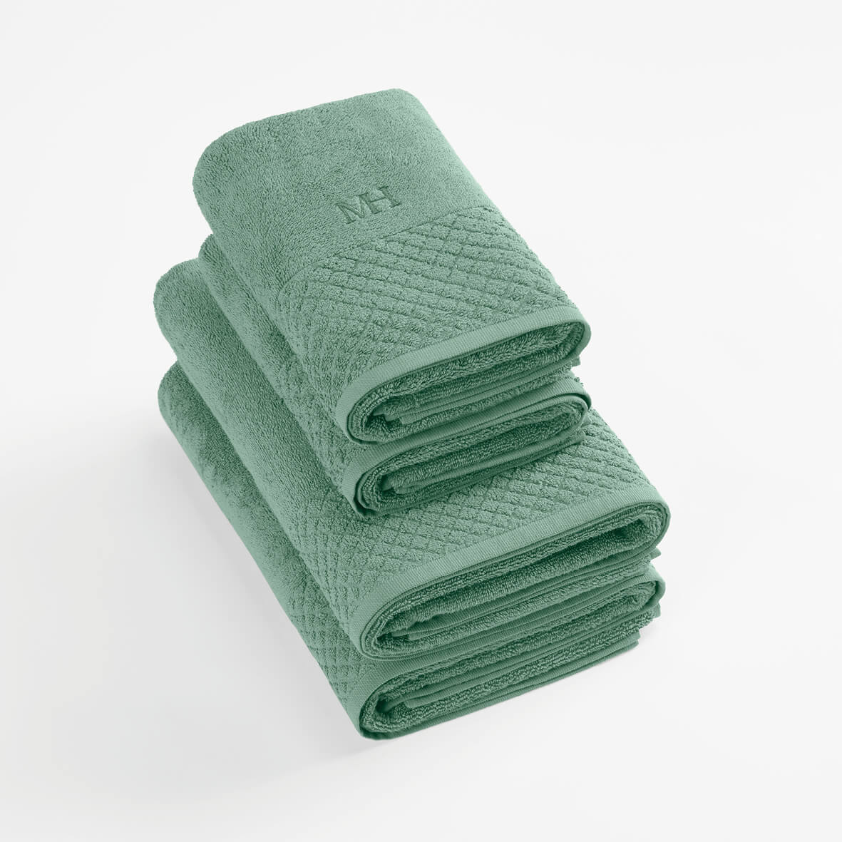 Set de 2 serviettes + 2 draps de bain