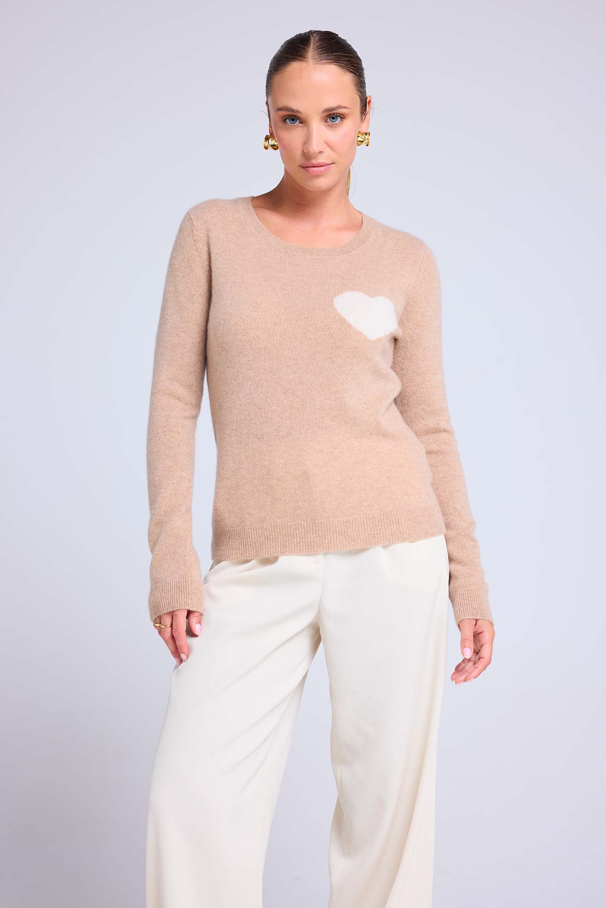 Zaphira beige coeur blanc