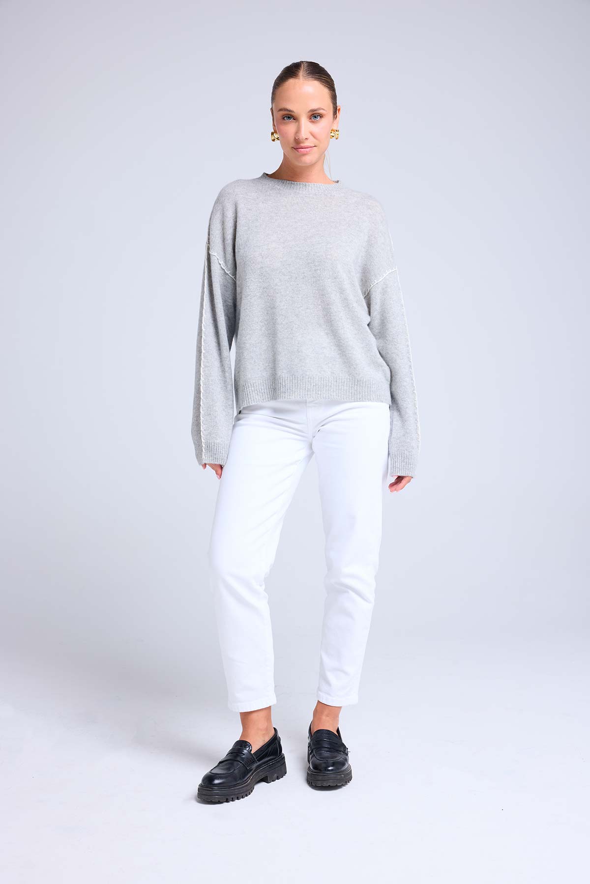 Clarisse gris clair blanc