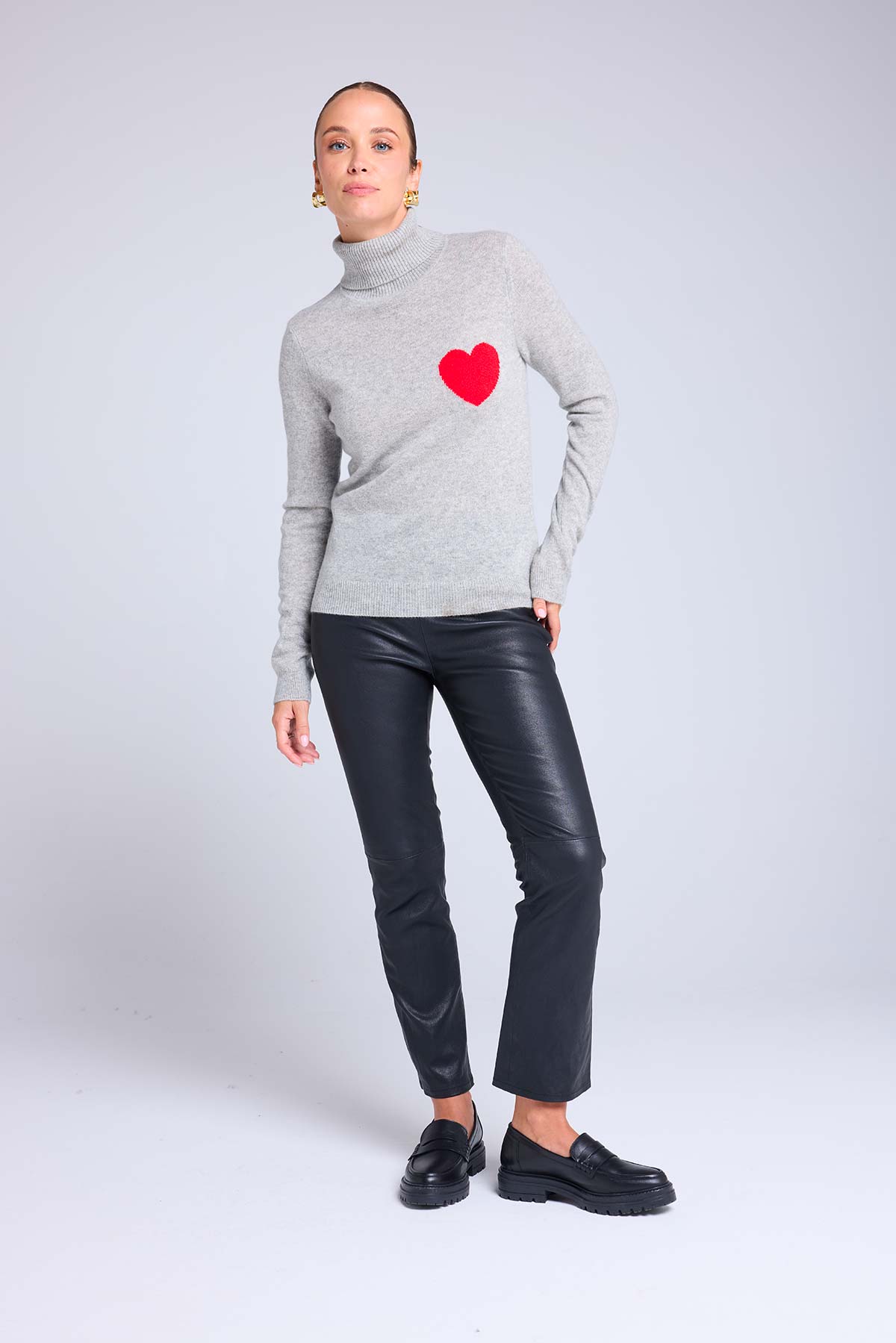 High Heart gris clair rouge
