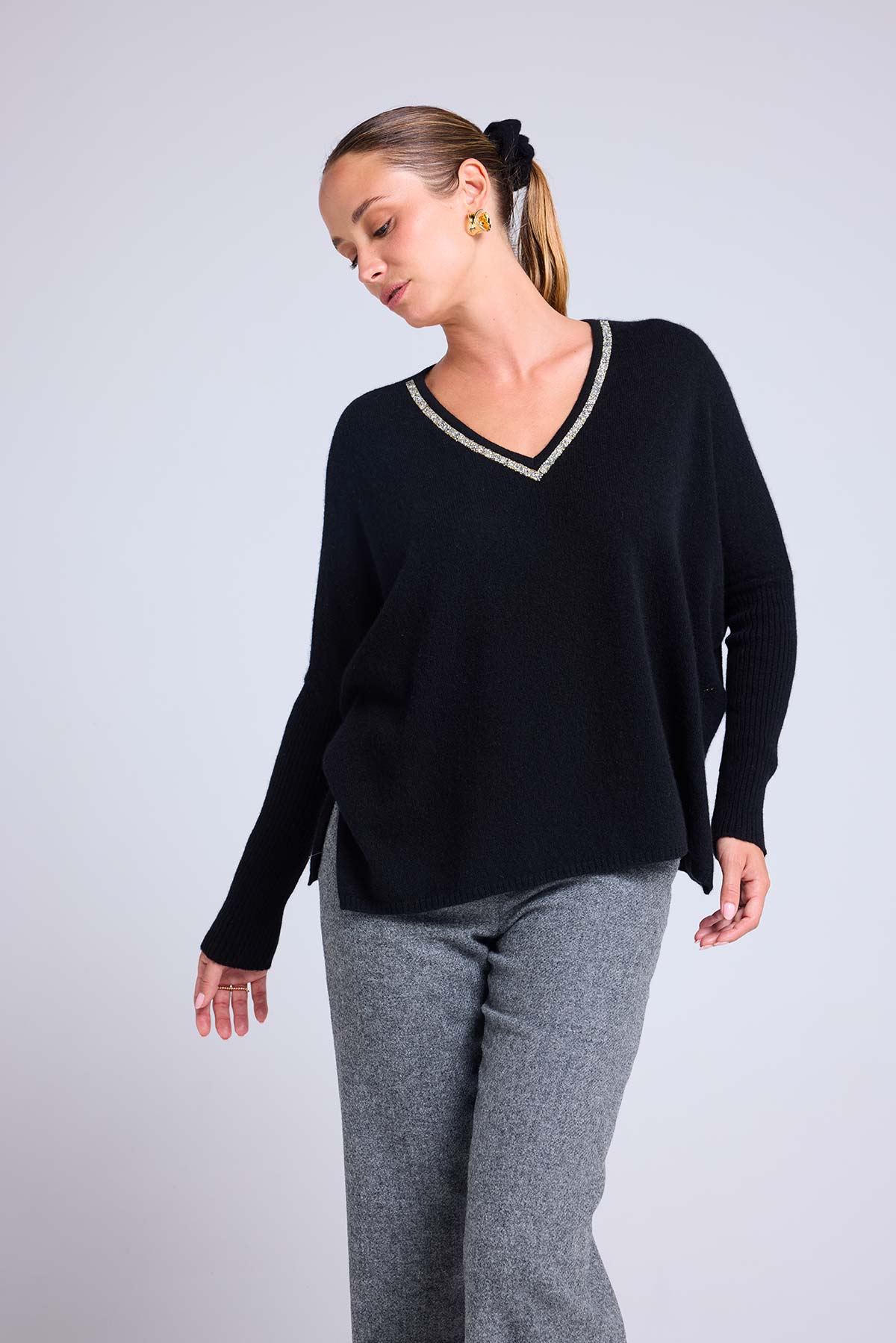 Zancha noir strass