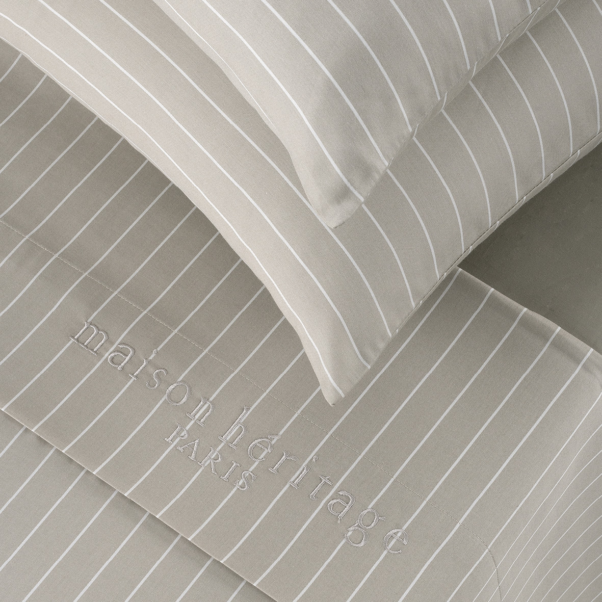 Ensemble de draps satin de coton Rayures élégantes – Image 4