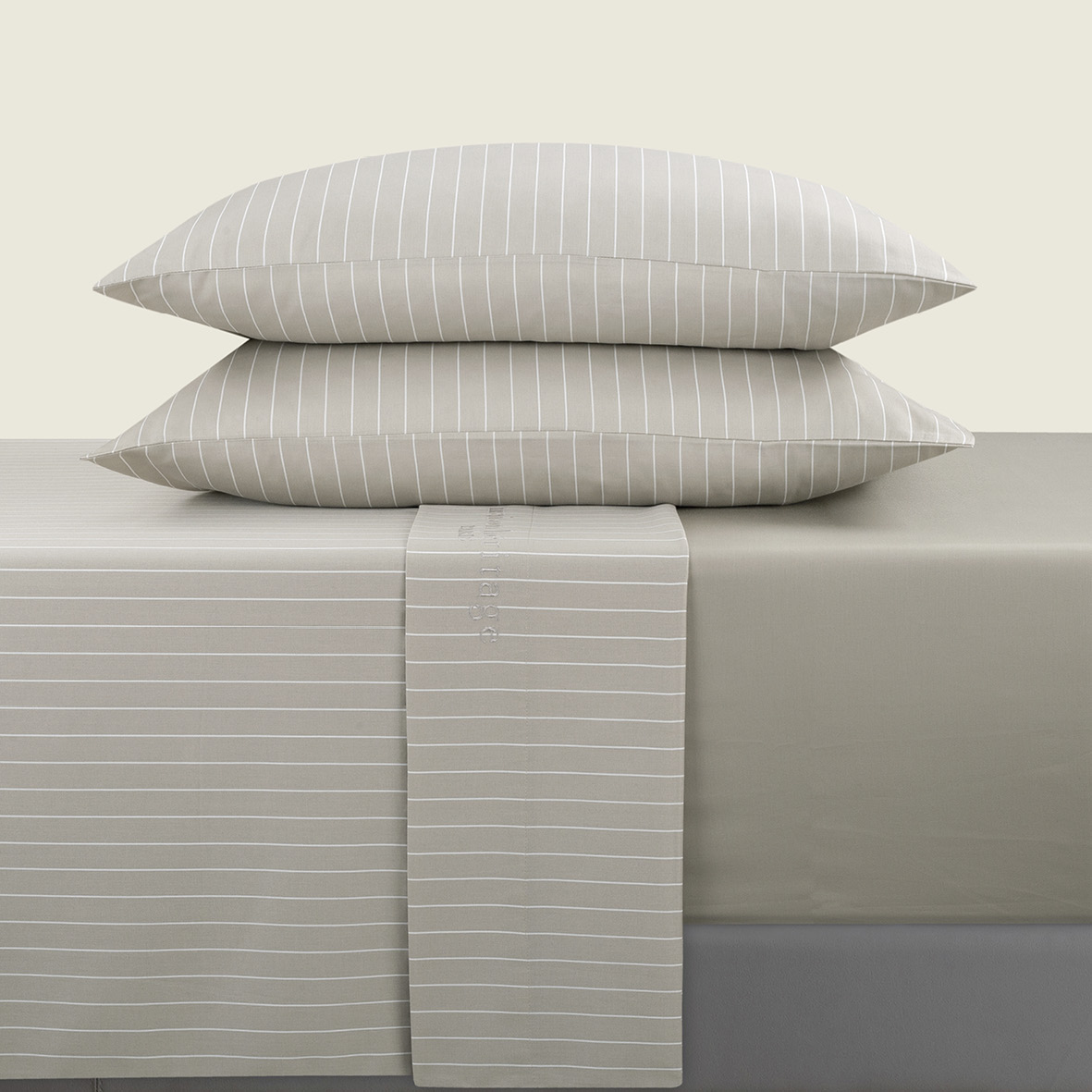 Ensemble de draps satin de coton Rayures élégantes – Image 3