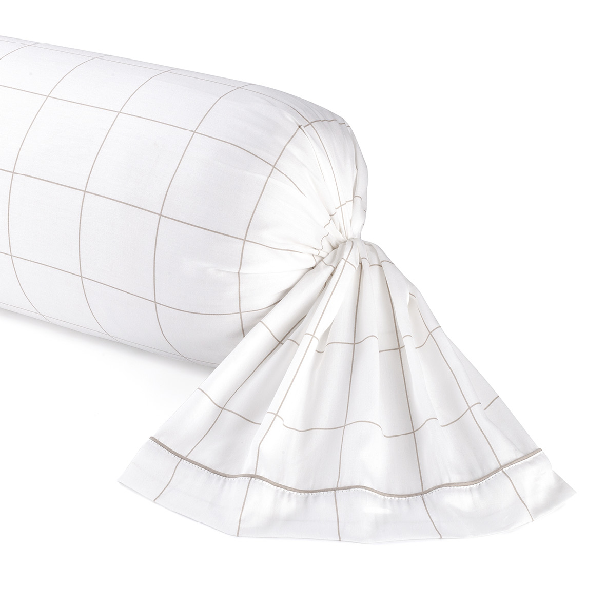 Taie de traversin satin de coton Carreaux