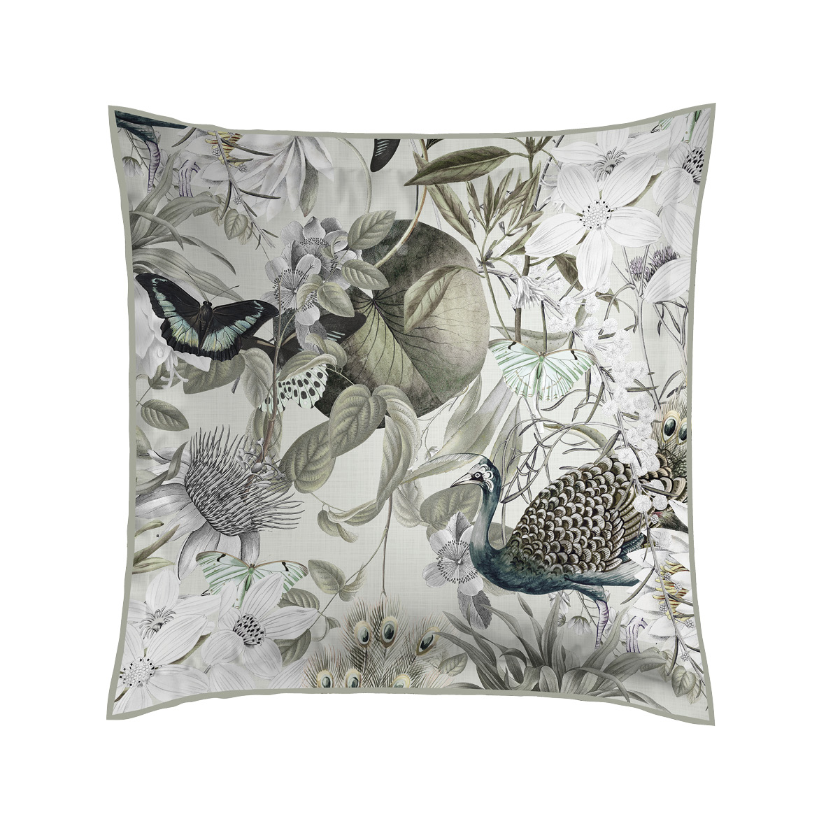 Set de 2 taies d'oreiller satin de coton Jardin orné