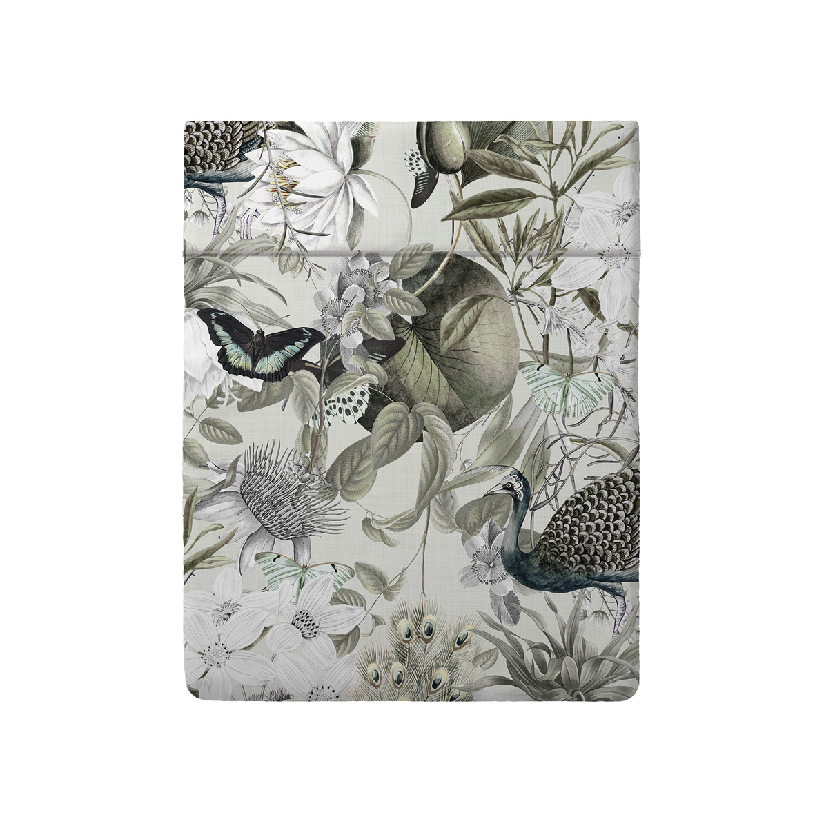 Drap plat satin de coton Jardin orné