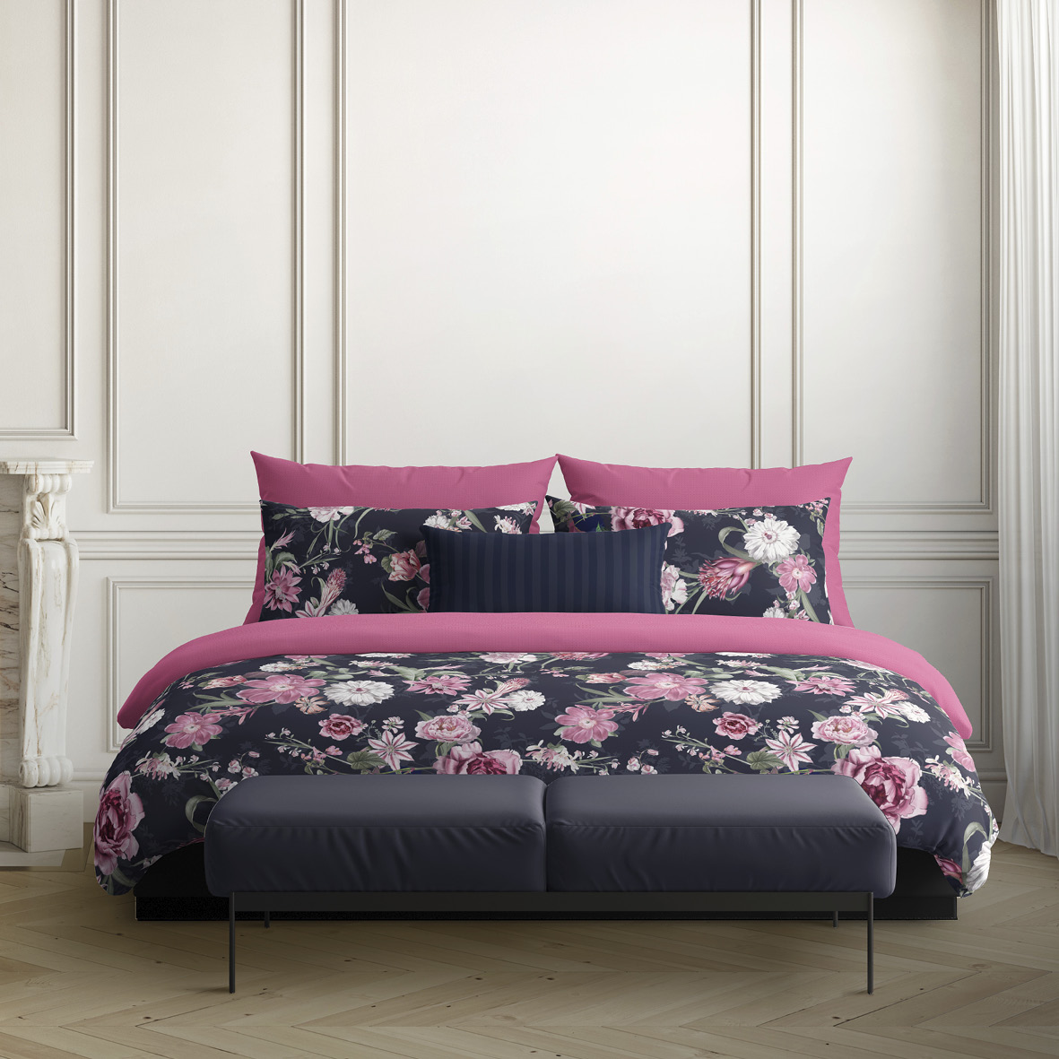Drap plat satin de coton Mila fleurs – Image 9