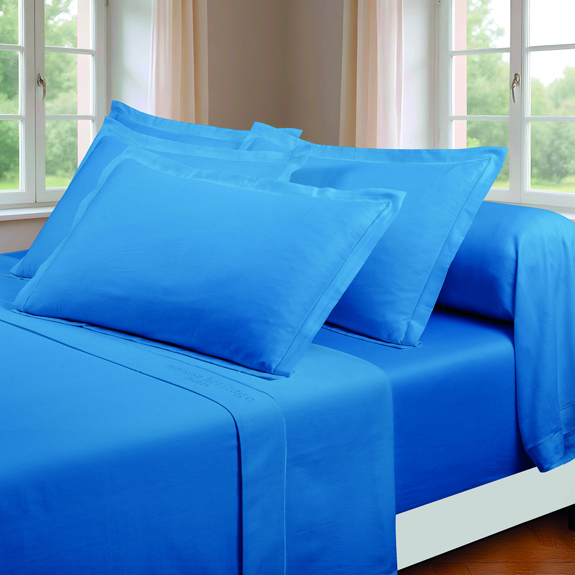 Ensemble de draps satin de coton Uni 1 baratta – Image 9