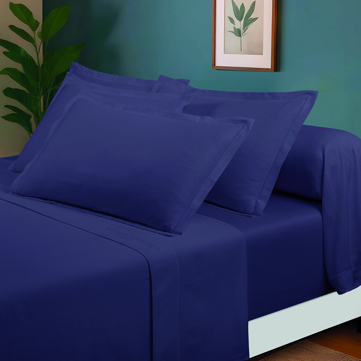 Ensemble de draps satin de coton Uni 1 baratta – Image 5