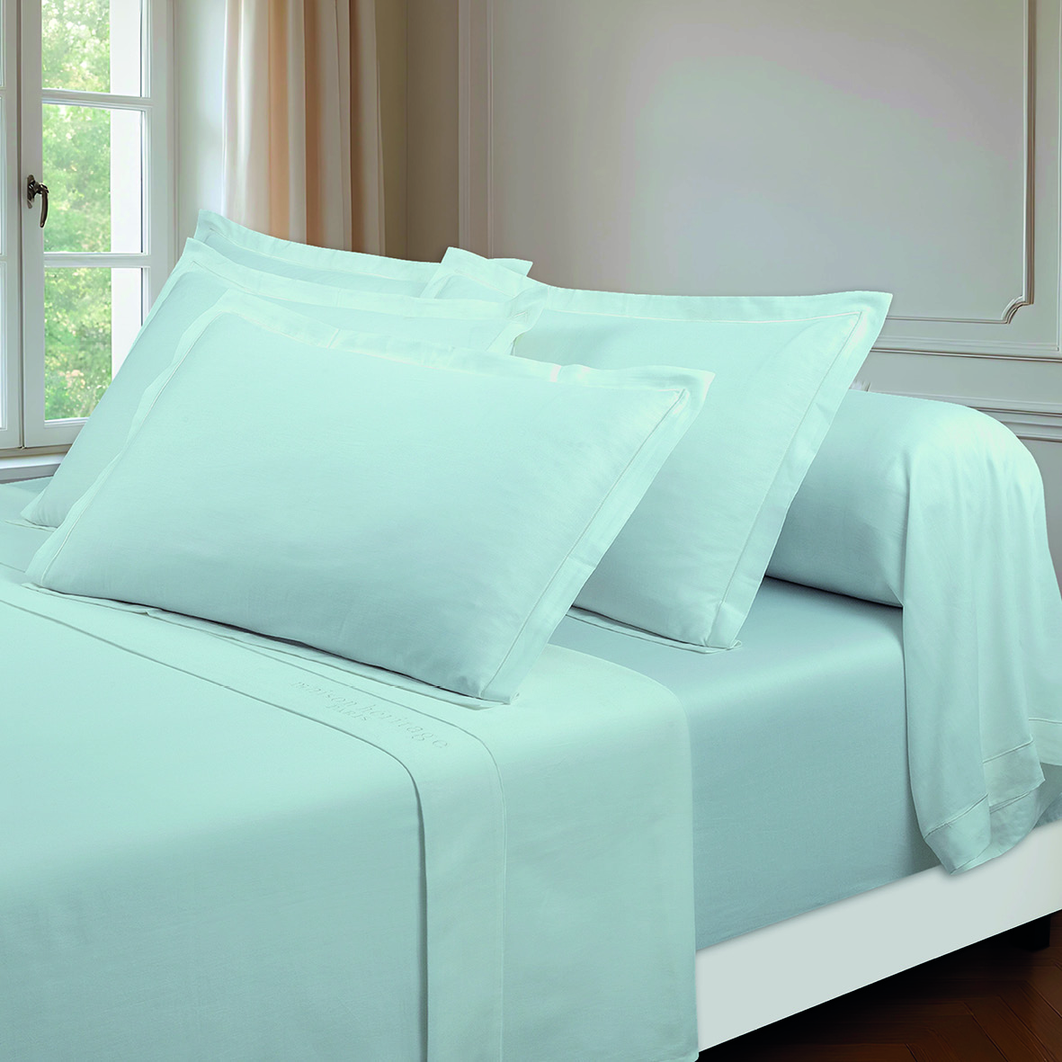 Ensemble de draps satin de coton Uni 1 baratta – Image 13