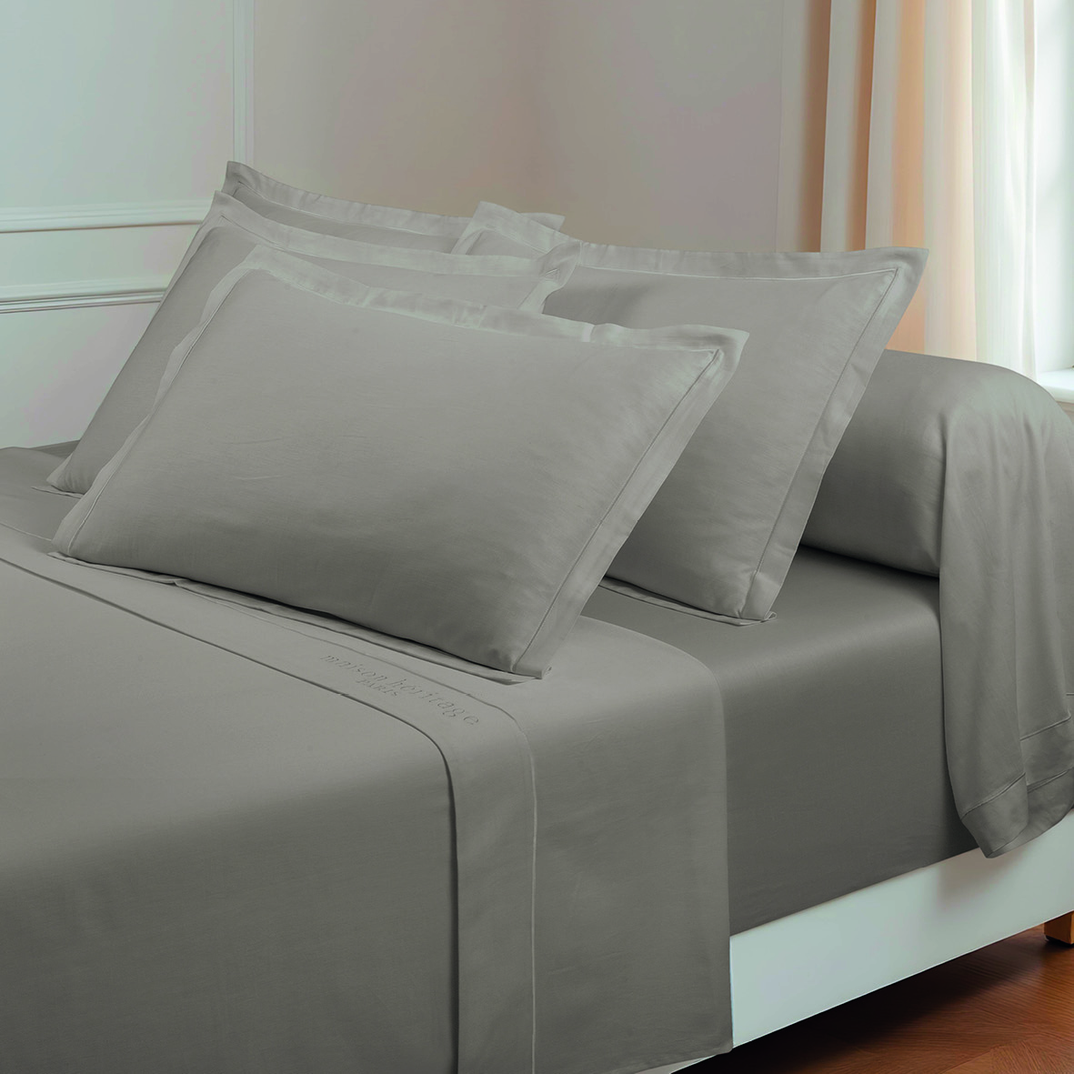 Ensemble de draps satin de coton Uni 1 baratta – Image 21