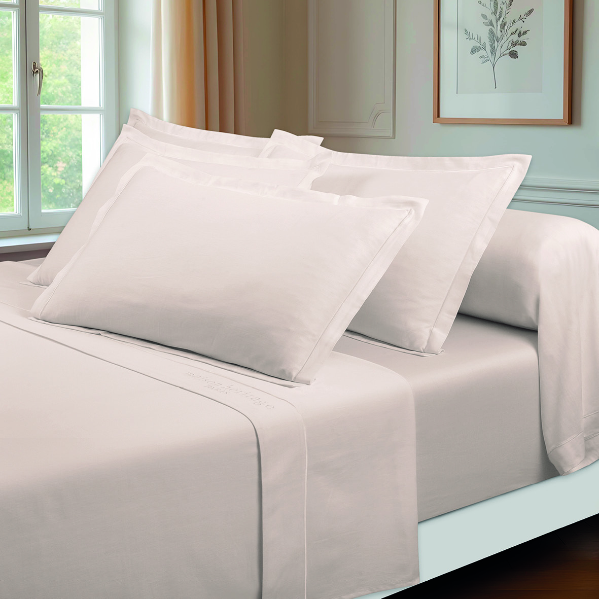 Ensemble de draps satin de coton Uni 1 baratta – Image 23