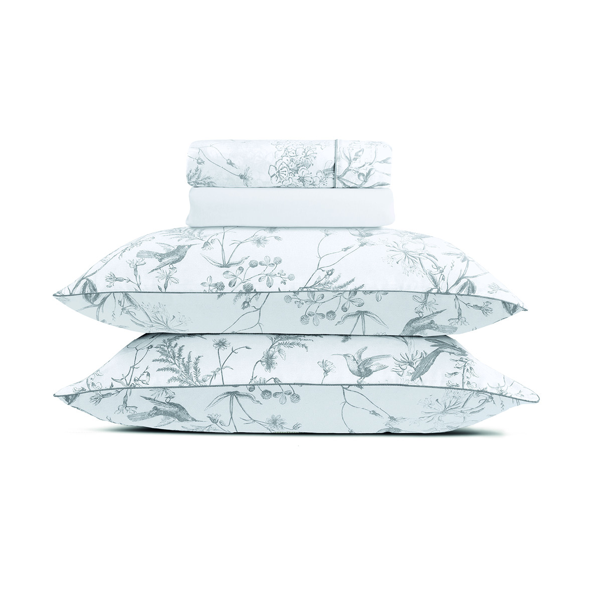 Ensemble de draps satin de coton Colibri floral