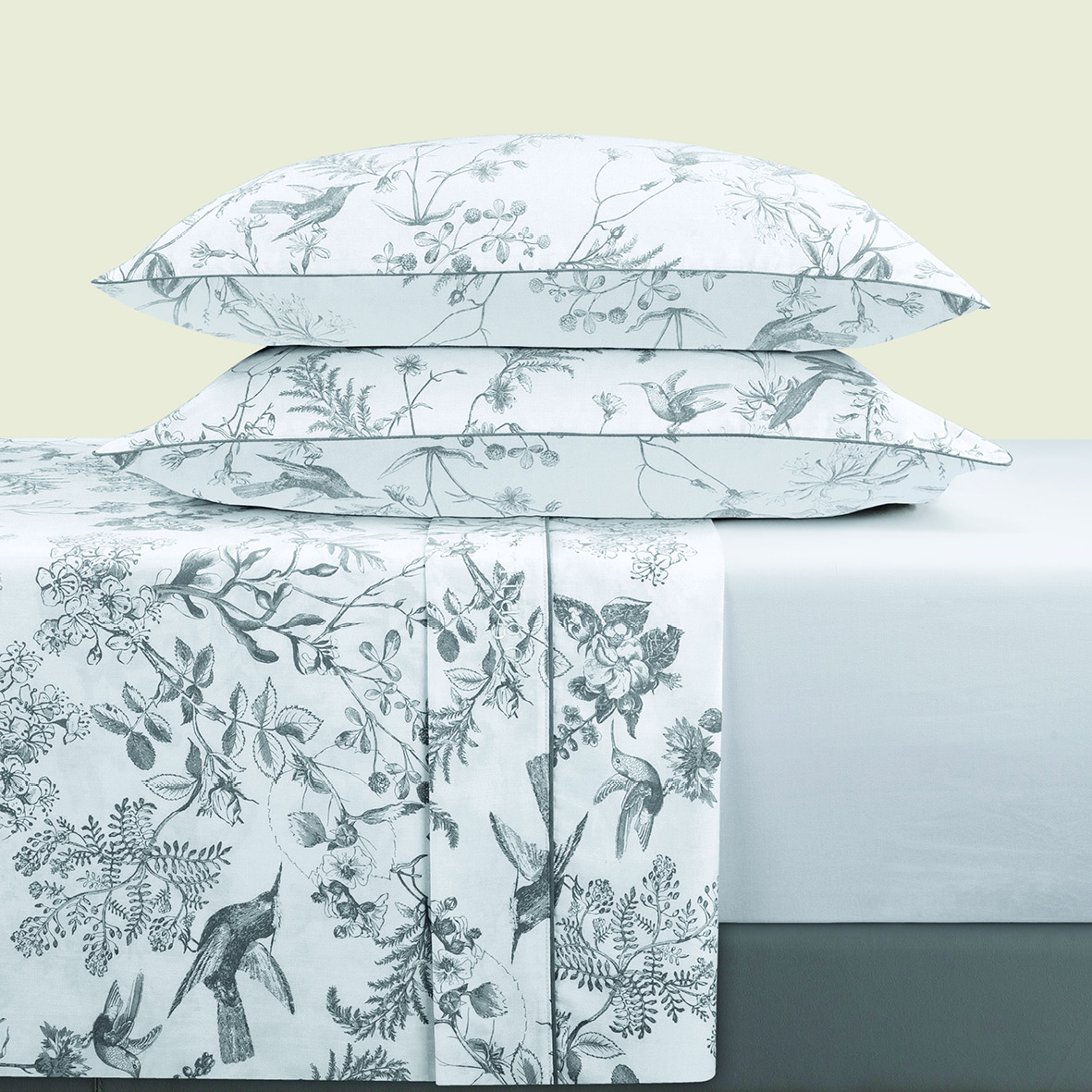 Ensemble de draps satin de coton Colibri floral – Image 3